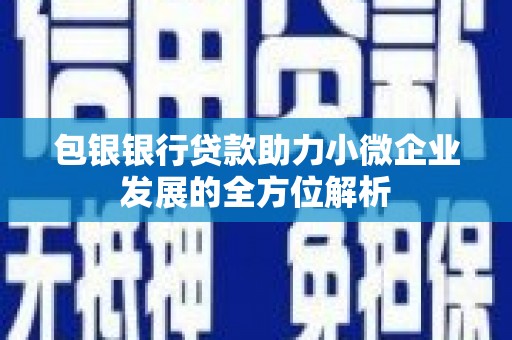 三门峡包银银行贷款助力小微企业发展的全方位解析