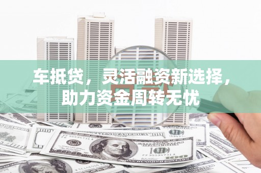 武川车抵贷，灵活融资新选择，助力资金周转无忧