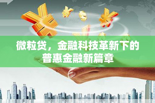 大冶微粒贷，金融科技革新下的普惠金融新篇章