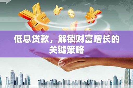 昭平低息贷款，解锁财富增长的关键策略