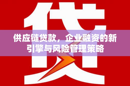 竹南供应链贷款，企业融资的新引擎与风险管理策略